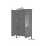 Βιτρίνα Matter-Μαύρο 79.9x34.5x153.7