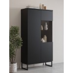 Βιτρίνα Matter-Μαύρο 79.9x34.5x153.7