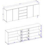 Μπουφές Radius-Λευκό 222x40x78