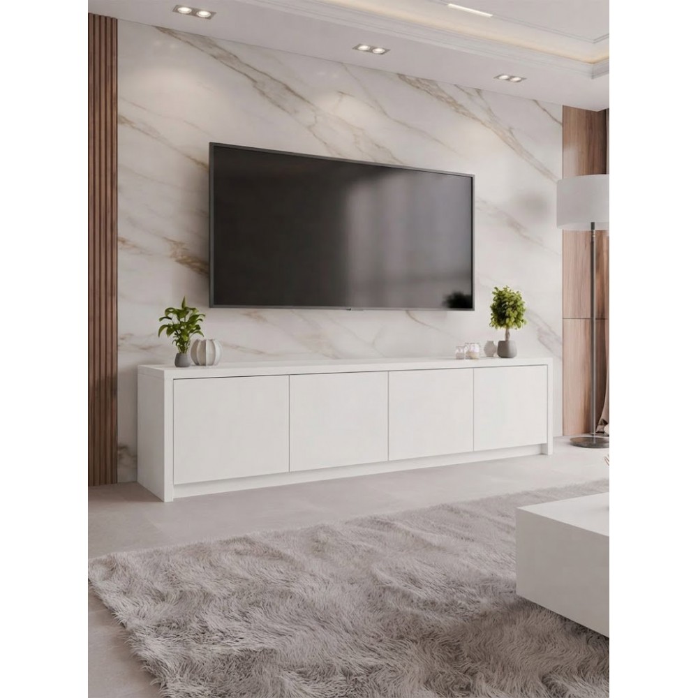 Έπιπλο Τηλεόρασης Solid 4D-Λευκό 198x40x51