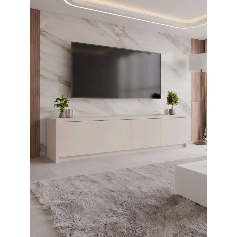 Έπιπλο Τηλεόρασης Solid 4D-Μπεζ 198x40x51