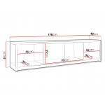 Έπιπλο Τηλεόρασης Solid 4D-Μπεζ 198x40x51