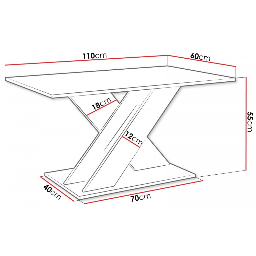 Τραπεζάκι Σαλονιού Toxx-Φυσικό – Μαύρο 110x60x55