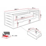 Κρεβάτι Bella-Κασμίρ – Λαδί- 90 x 200 205x97x63