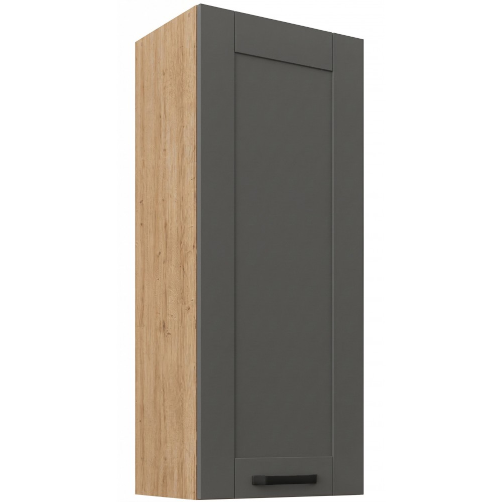 Κρεμαστό ντουλάπι Nelor 45 G 108 1F-Γκρι σπέσιαλ - Φυσικό 45x31x107.5