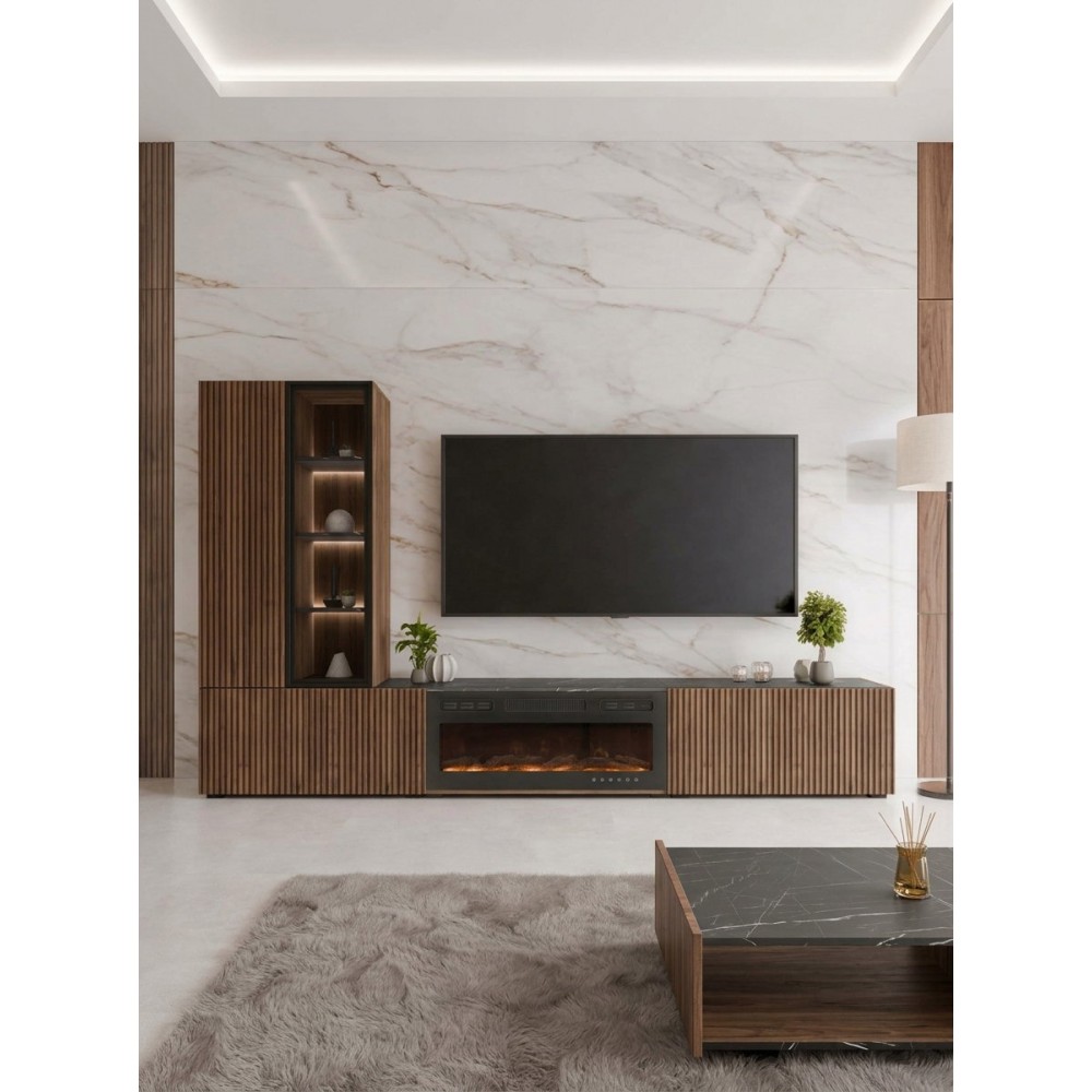 Σύνθετο σαλονιού Tiwori με τζάκι  250x41x154