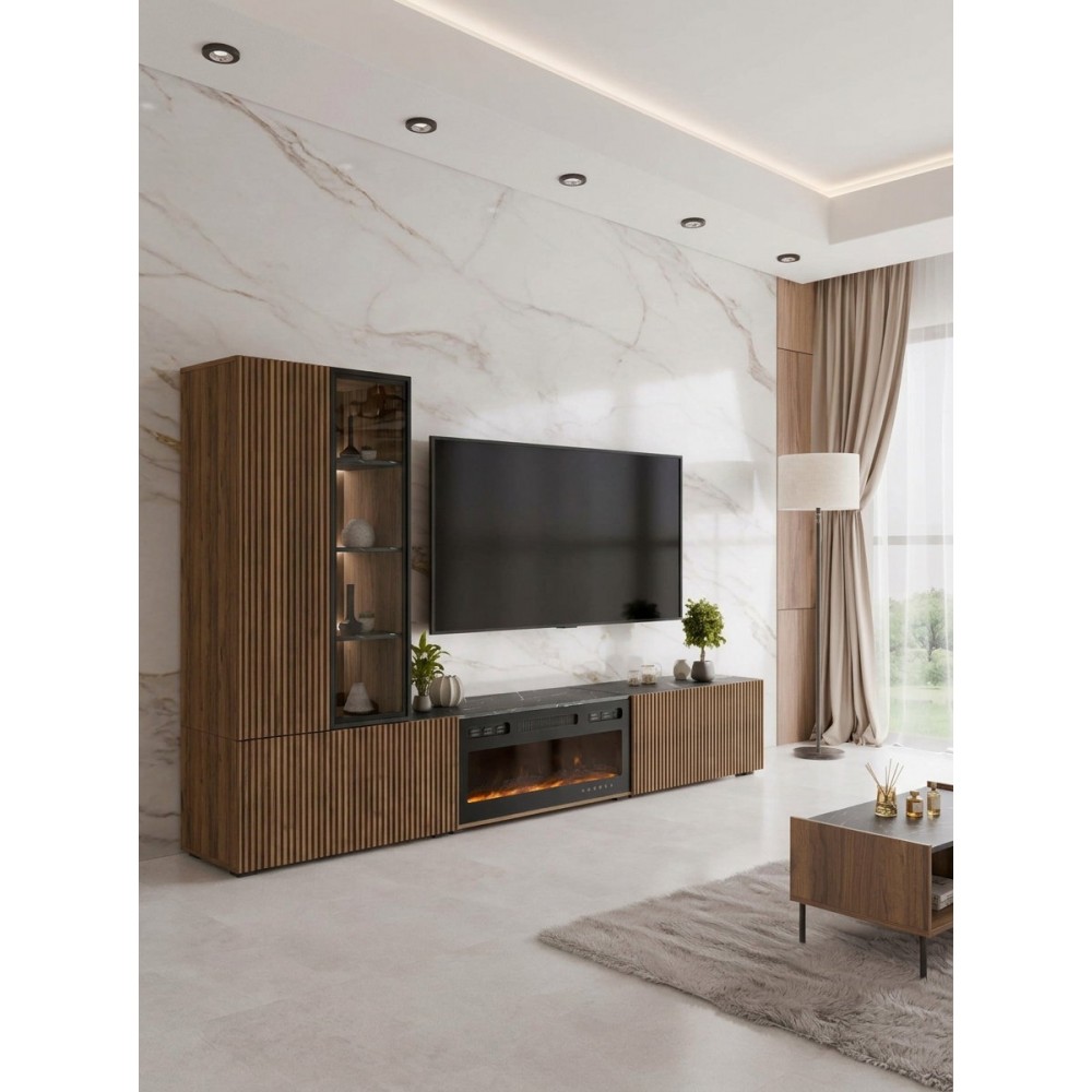 Σύνθετο σαλονιού Tiwori με τζάκι  250x41x154