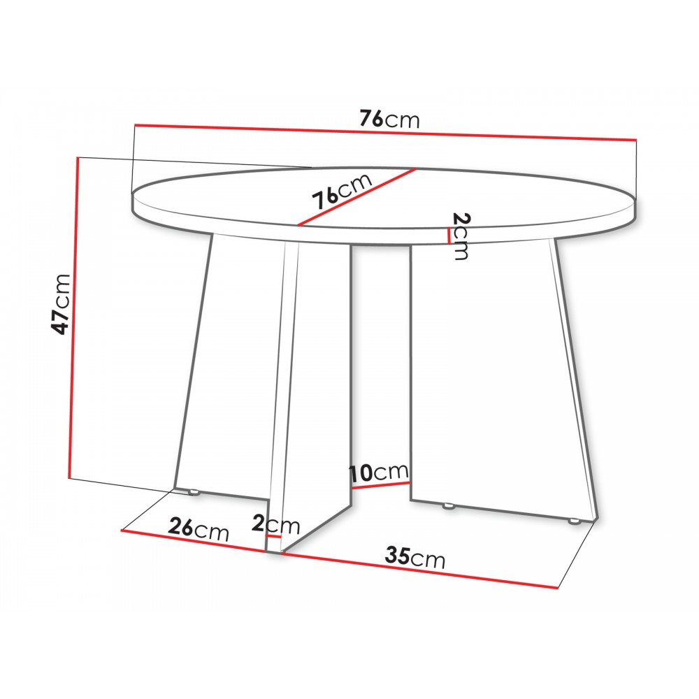 Τραπεζάκι σαλoνιού Aurena Large  76x76x47