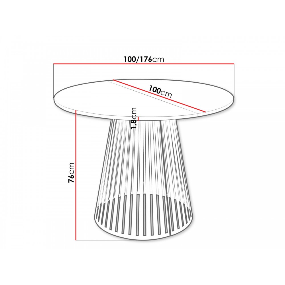 Τραπεζάκι Cone 100 Επεκτεινόμενο-Καφέ - Μπεζ 100x100x76