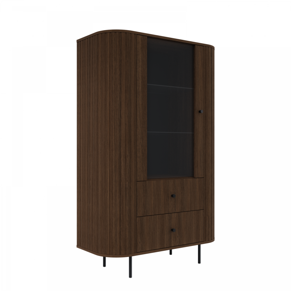 Βιτρίνα Ovelia-Καρυδί - Καφέ 97.4x42.3x155