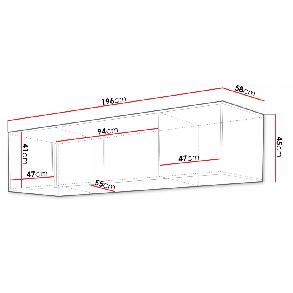 Επέκταση Ντουλάπας Asti Τετράφυλλη 196x58x45