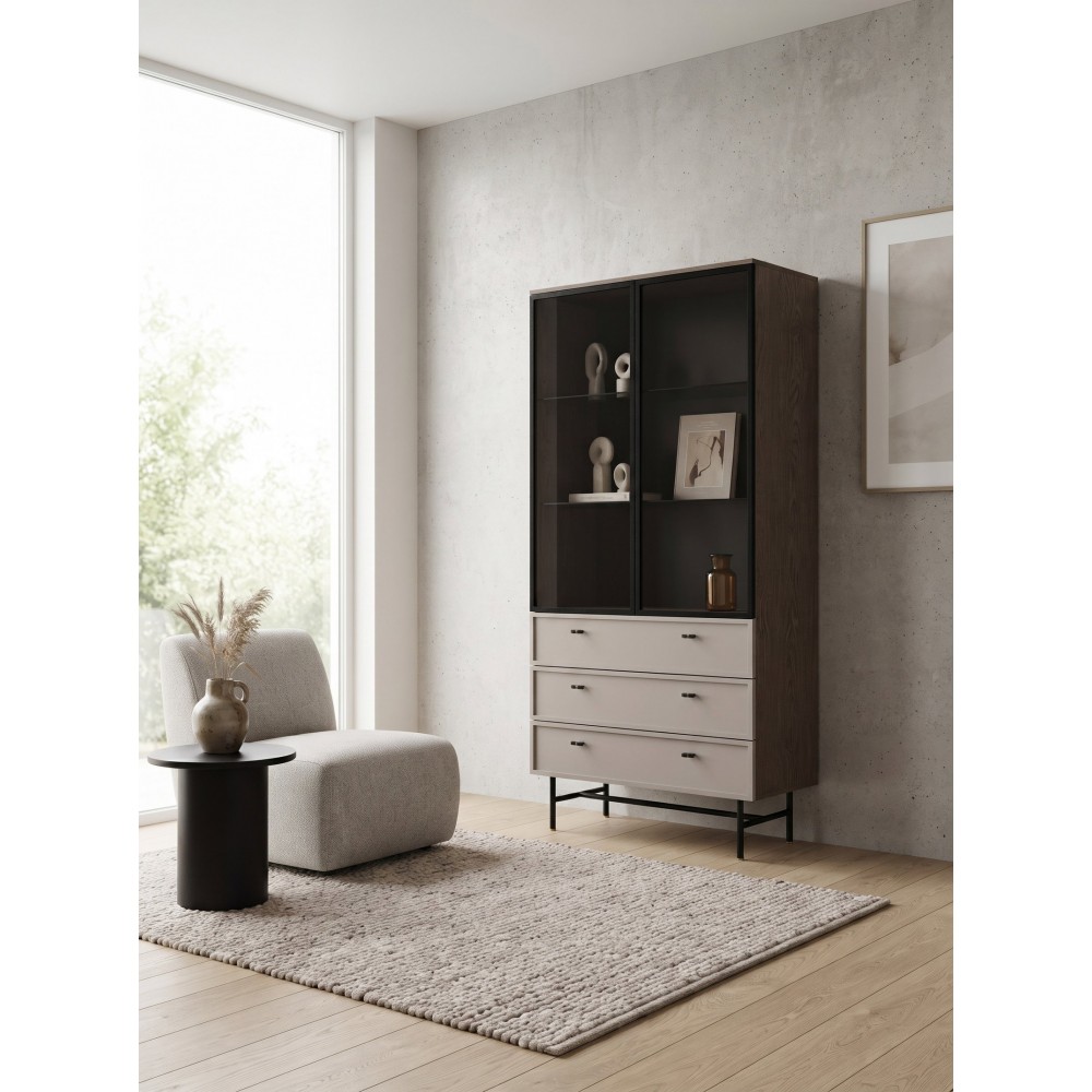 Βιτρίνα Elora III-Καφέ 91x41x196