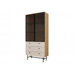 Βιτρίνα Elora III-Μπεζ - Καφέ 91x41x196