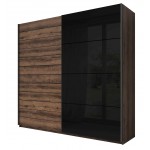 Ντουλάπα Συρόμενη Kappa-200 x 61 x 210 εκ.-Καρυδί - Μαύρο