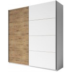 Ντουλάπα Συρόμενη Kappa-200 x 61 x 210 εκ.-Καρυδί - Μαύρο