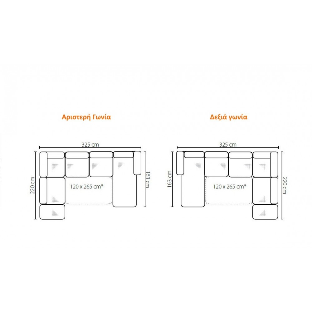 Γωνιακός καναπές Canton-Δεξιά