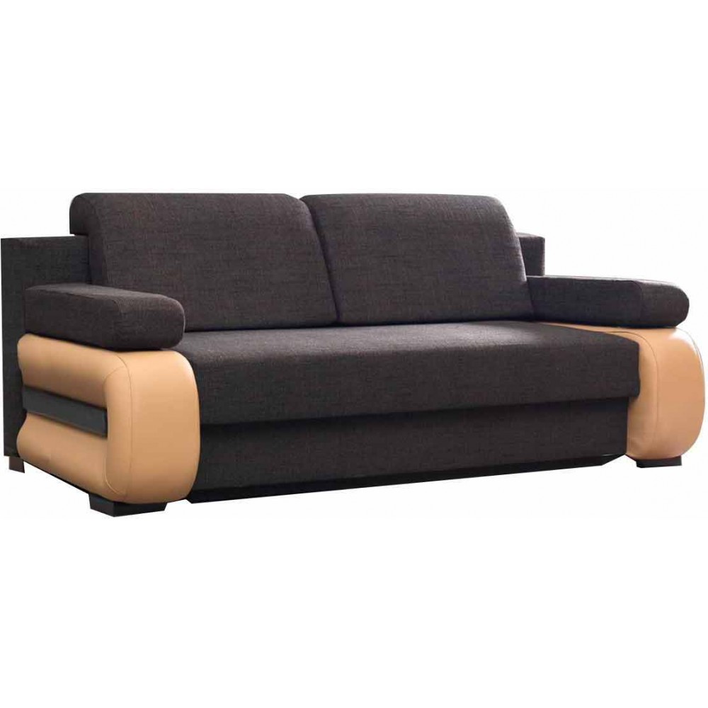 Καναπές - κρεβάτι Lauren-Καφέ - Πορτοκαλί