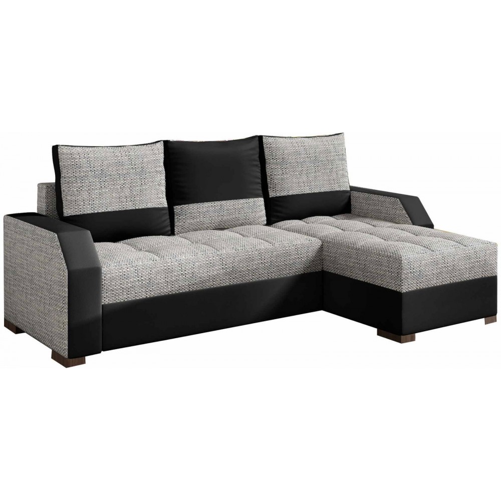 Γωνιακός καναπές Aphrodite-Γκρι - Μαύρο