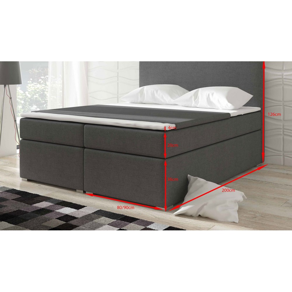 Επενδυμένο κρεβάτι Alfie με στρώμα και ανώστρωμα