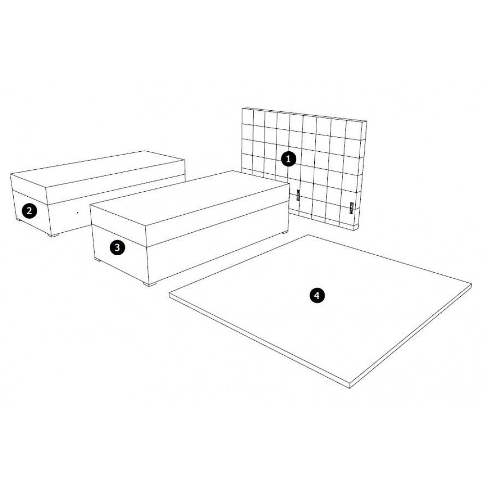Επενδυμένο κρεβάτι Alfie με στρώμα και ανώστρωμα