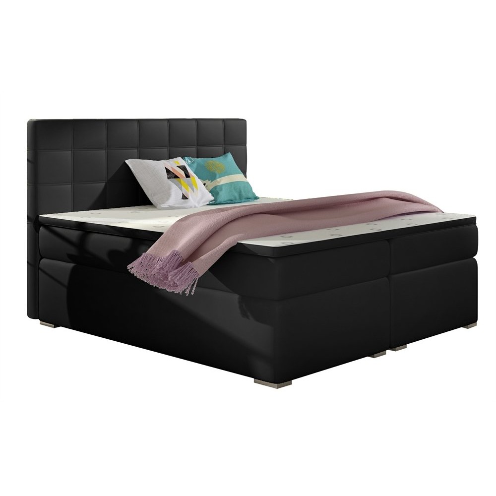 Κρεβάτι Alfie-Μαύρο δέρμα-180 x 200