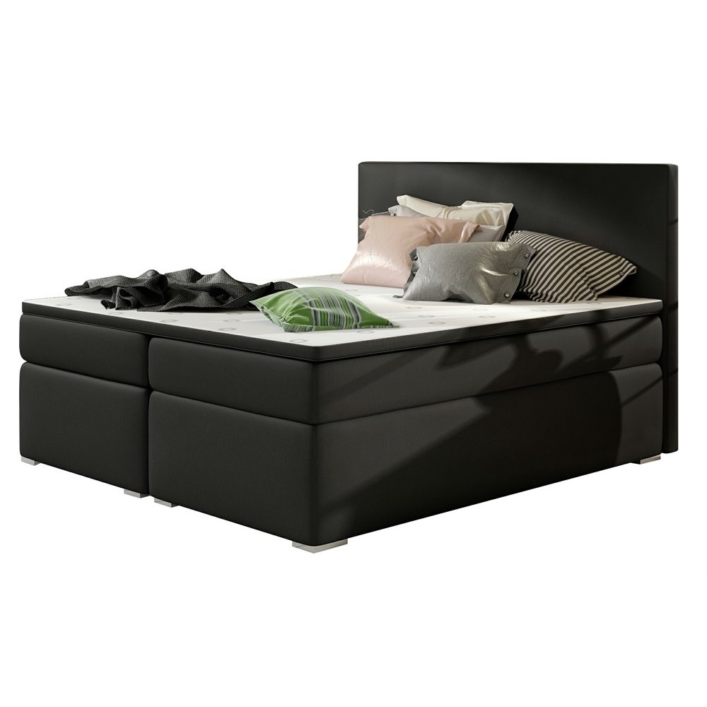 Κρεβάτι Dilo-Μαύρο δέρμα-160 x 200