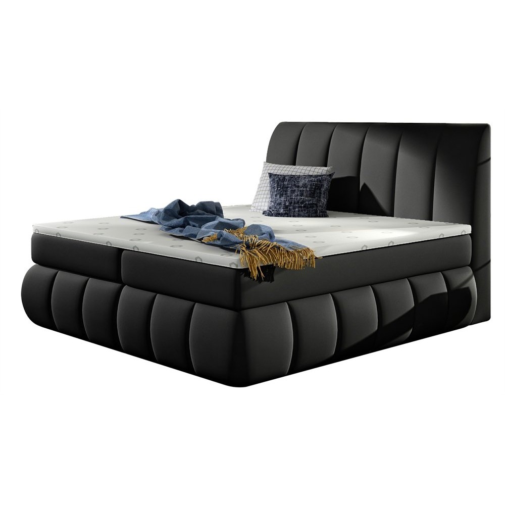 Κρεβάτι Enzo-Μαύρο δέρμα-160 x 200