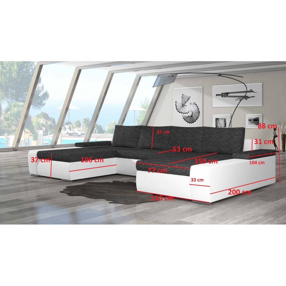 Γωνιακός καναπές Norma 363x200x88