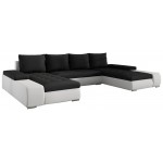Γωνιακός καναπές Norma-Λευκό - Μαύρο