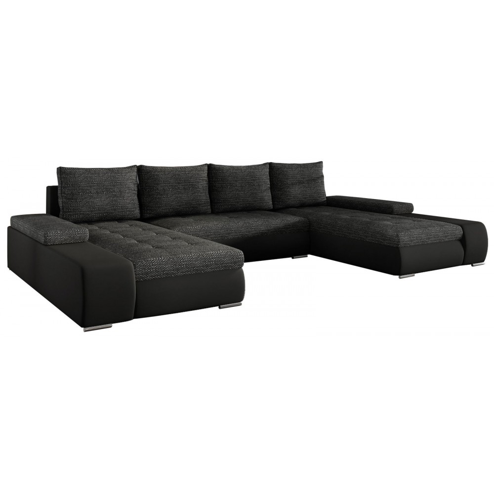Γωνιακός καναπές Norma-Μαύρο - Γκρι