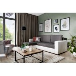 Γωνιακός καναπές Julie-Λευκό - γκρι