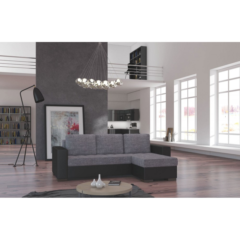 Γωνιακός καναπές Julie-Μαύρο - Γκρι