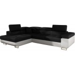 Γωνιακός καναπές Antony-Αριστερή-Λευκό - Μαύρο 275x202x90