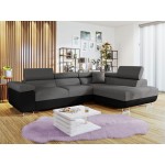Γωνιακός καναπές Antony-Δεξιά-Μαύρο - Γκρι