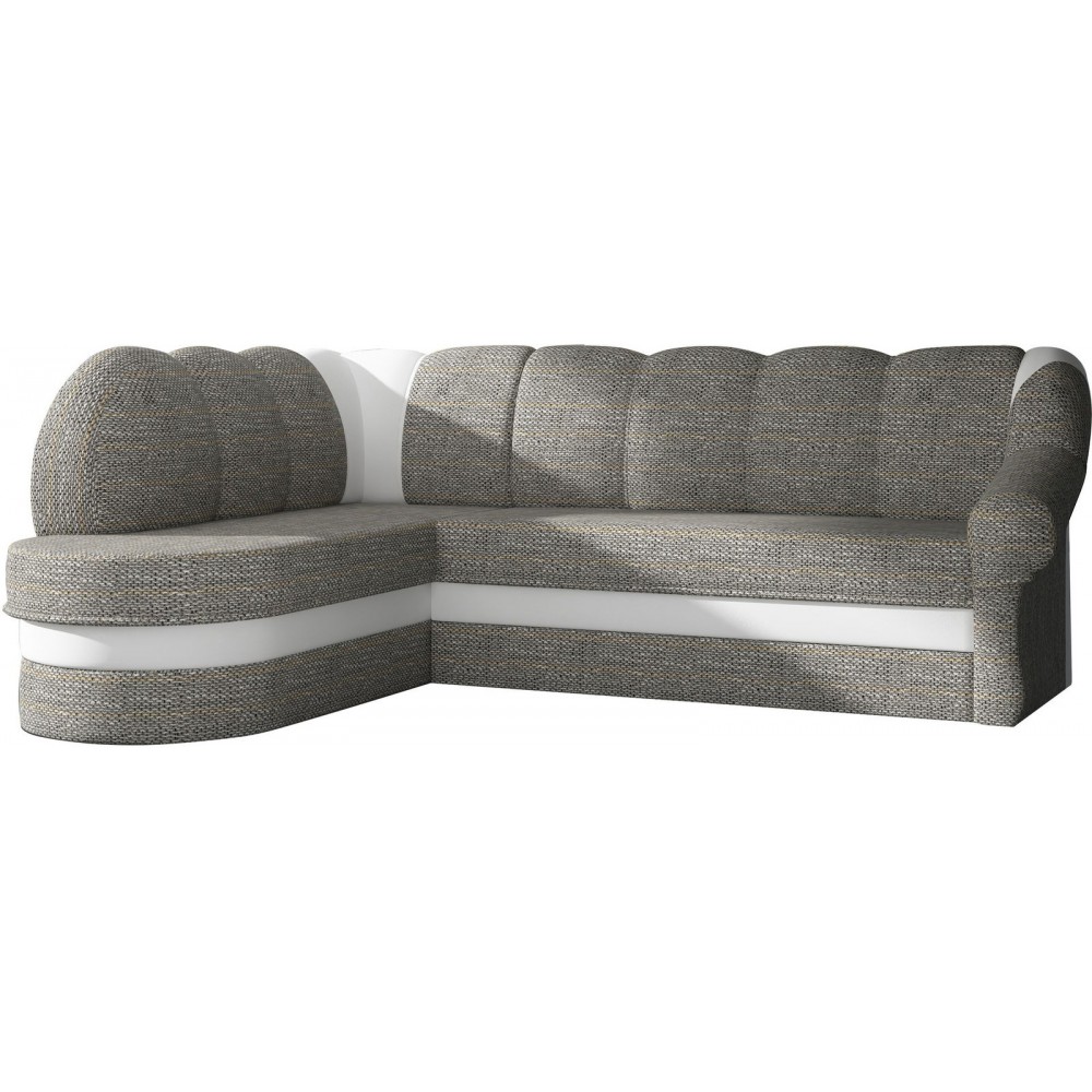 Γωνιακός καναπές Bean-Αριστερή-Γκρι - Λευκό