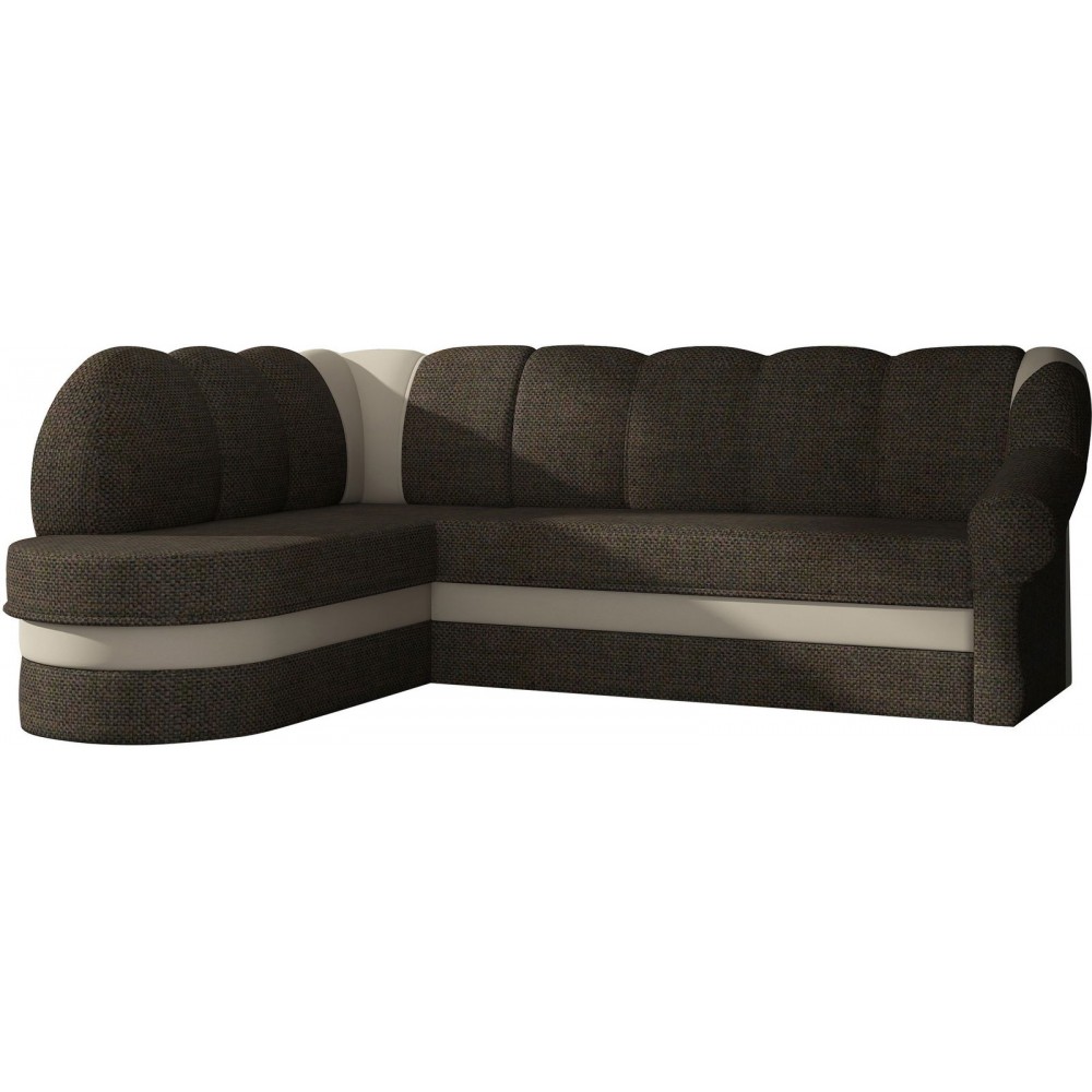 Γωνιακός καναπές Bean-Αριστερή-Καφέ - Μπεζ