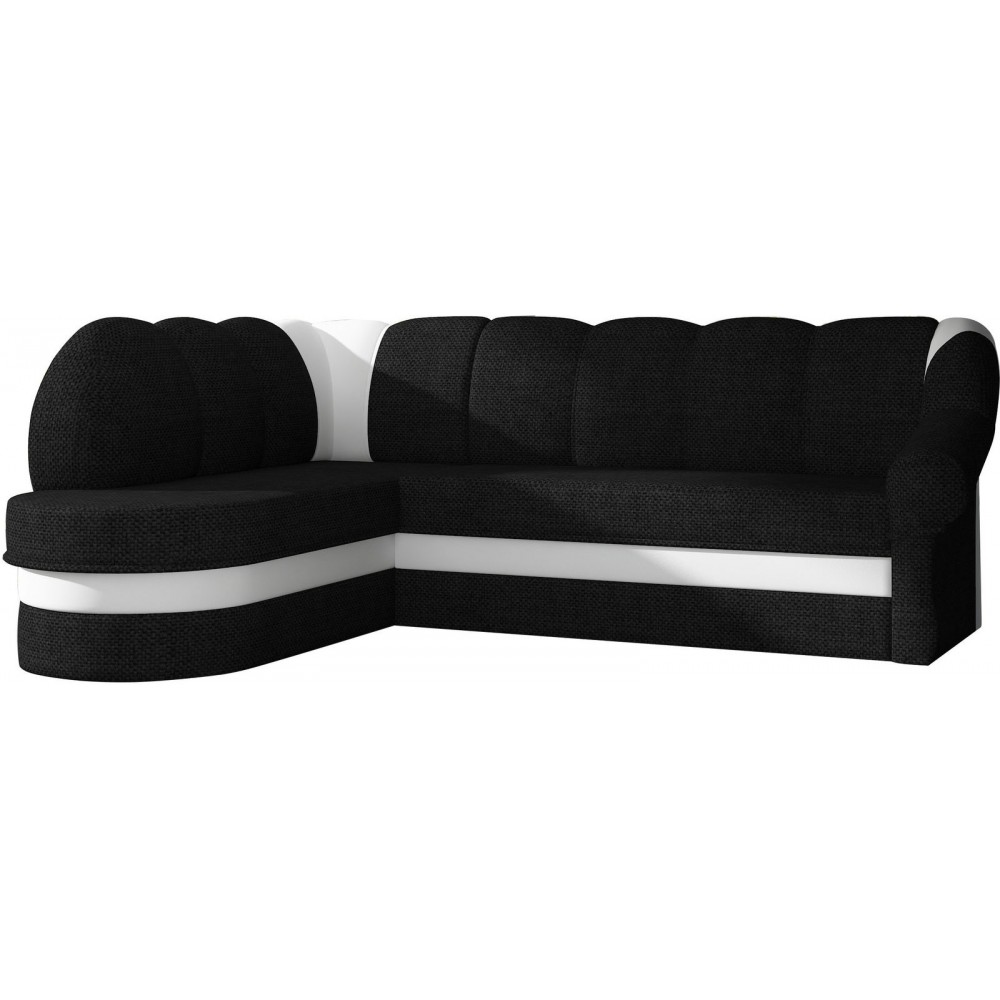 Γωνιακός καναπές Bean-Αριστερή-Μαύρο - Λευκό