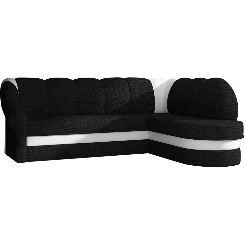 Γωνιακός καναπές Bean-Δεξιά-Μαύρο - Λευκό