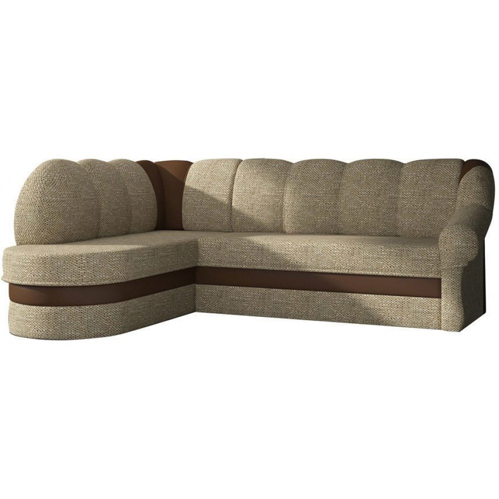 Γωνιακός καναπές Bean-Αριστερή-Μπεζ - Καφέ