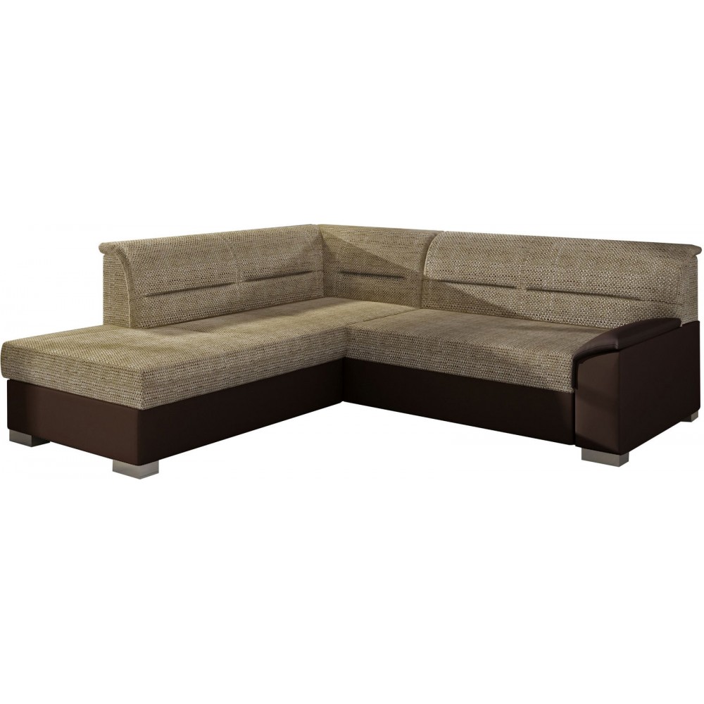 Γωνιακός καναπές Rims-Αριστερή-Καφέ - Μπεζ