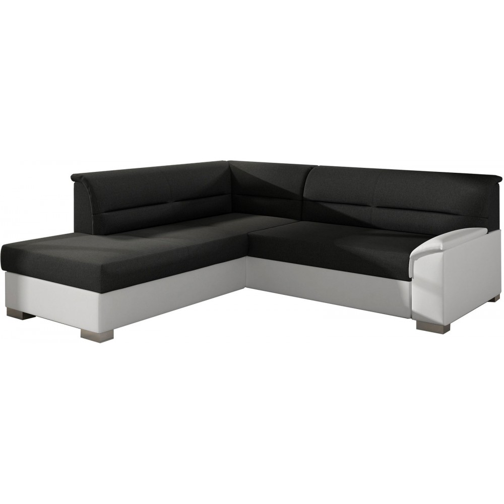 Γωνιακός καναπές Rims-Αριστερή-Λευκό - Μαύρο