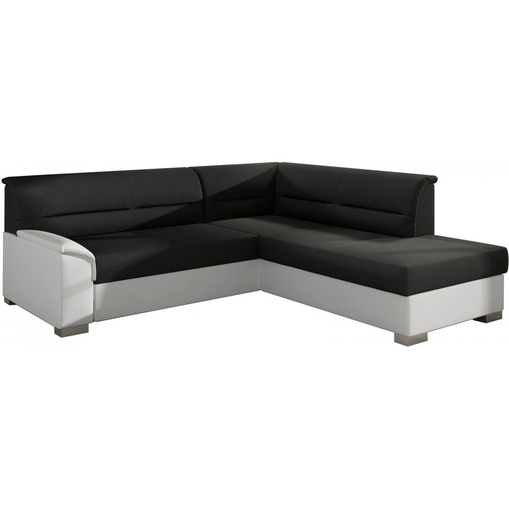 Γωνιακός καναπές Rims-Δεξιά-Λευκό - Μαύρο