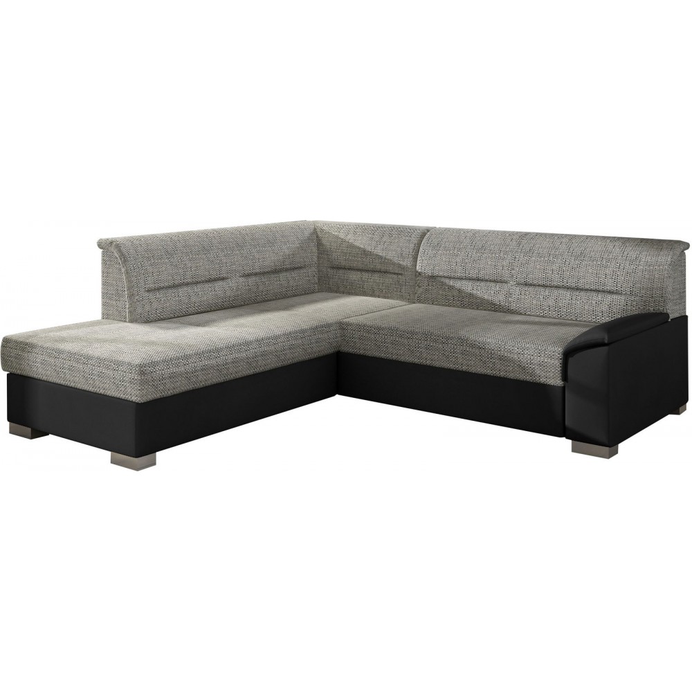 Γωνιακός καναπές Rims-Αριστερή-Μαύρο - Γκρι ανοιχτό