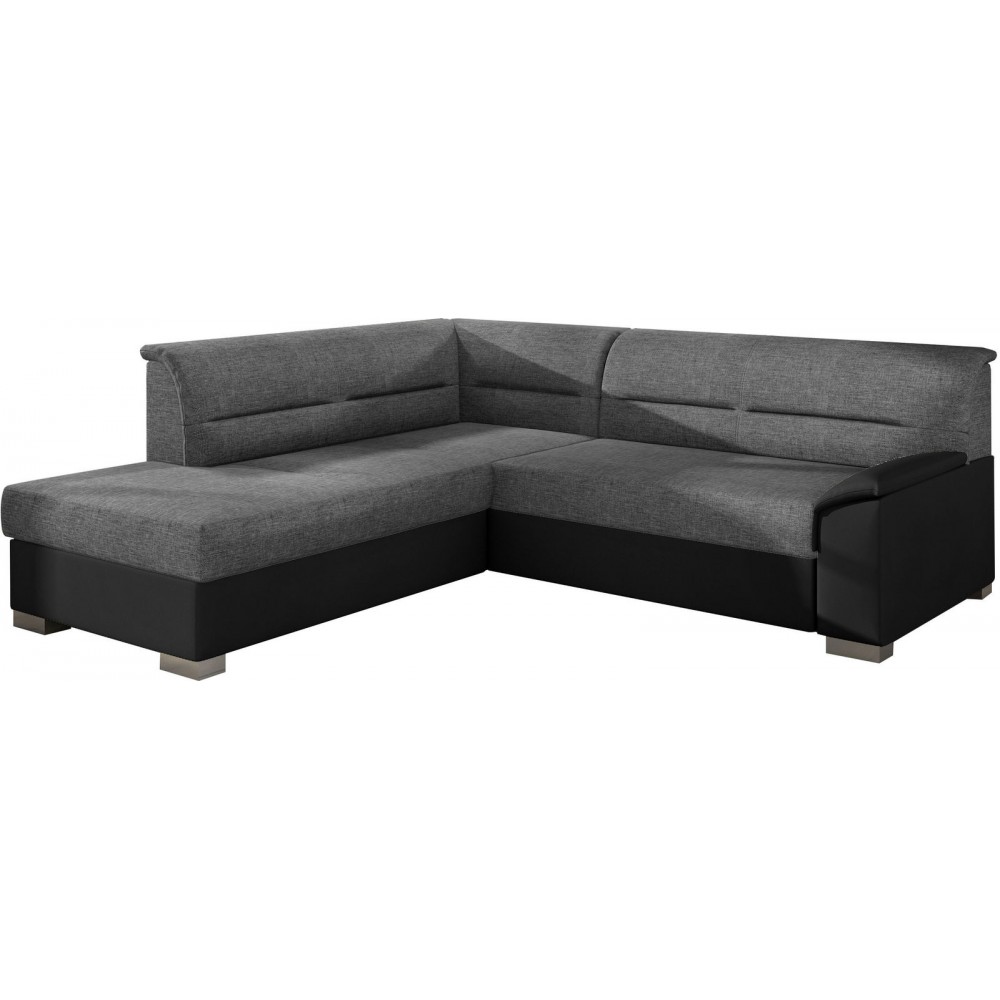 Γωνιακός καναπές Rims-Αριστερή-Μαύρο - Γκρι σκούρο