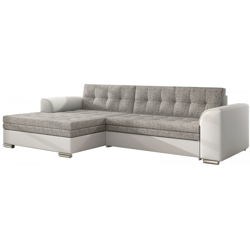 Γωνιακός καναπές Comfort-Αριστερή-Λευκό - γκρι