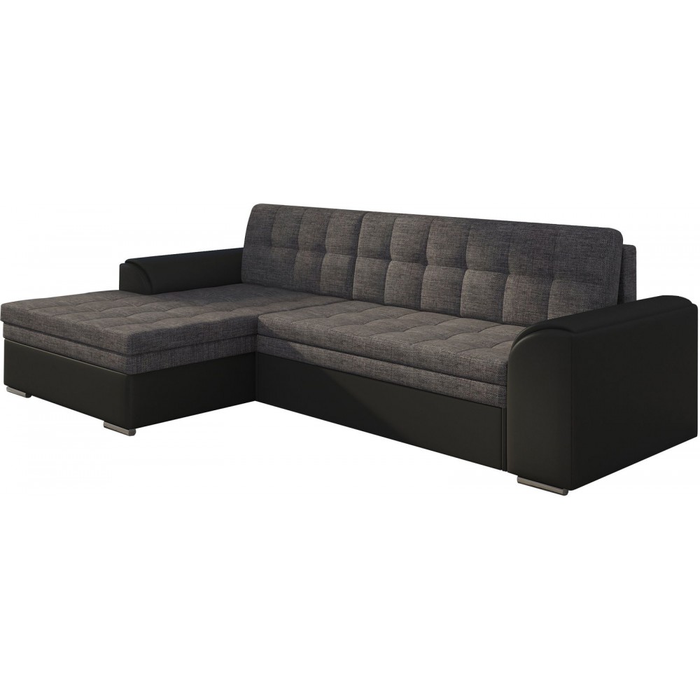 Γωνιακός καναπές Comfort-Αριστερή-Μαύρο - Γκρι