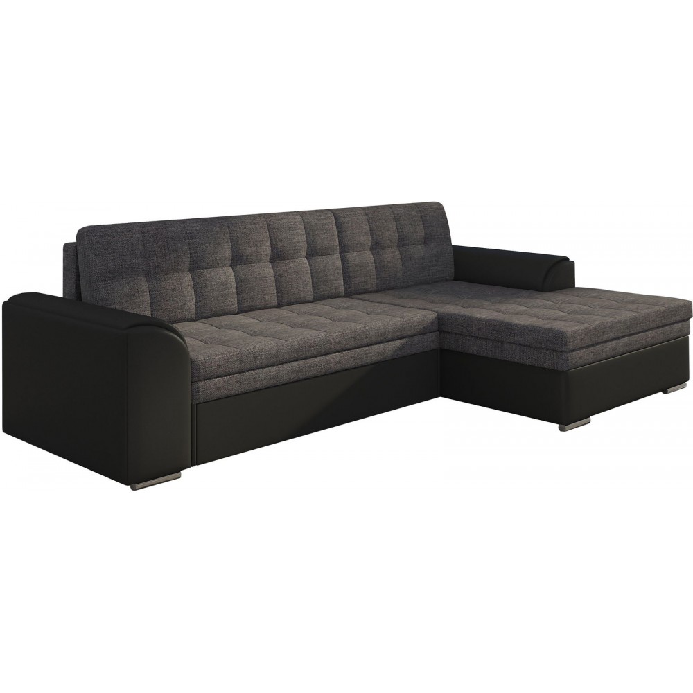 Γωνιακός καναπές Comfort-Δεξιά-Μαύρο - Γκρι