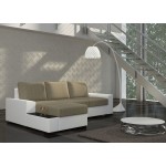 Γωνιακός καναπές Nero-Αριστερή-Λευκό - Μπεζ