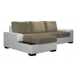 Γωνιακός καναπές Nero-Αριστερή-Λευκό - Μπεζ