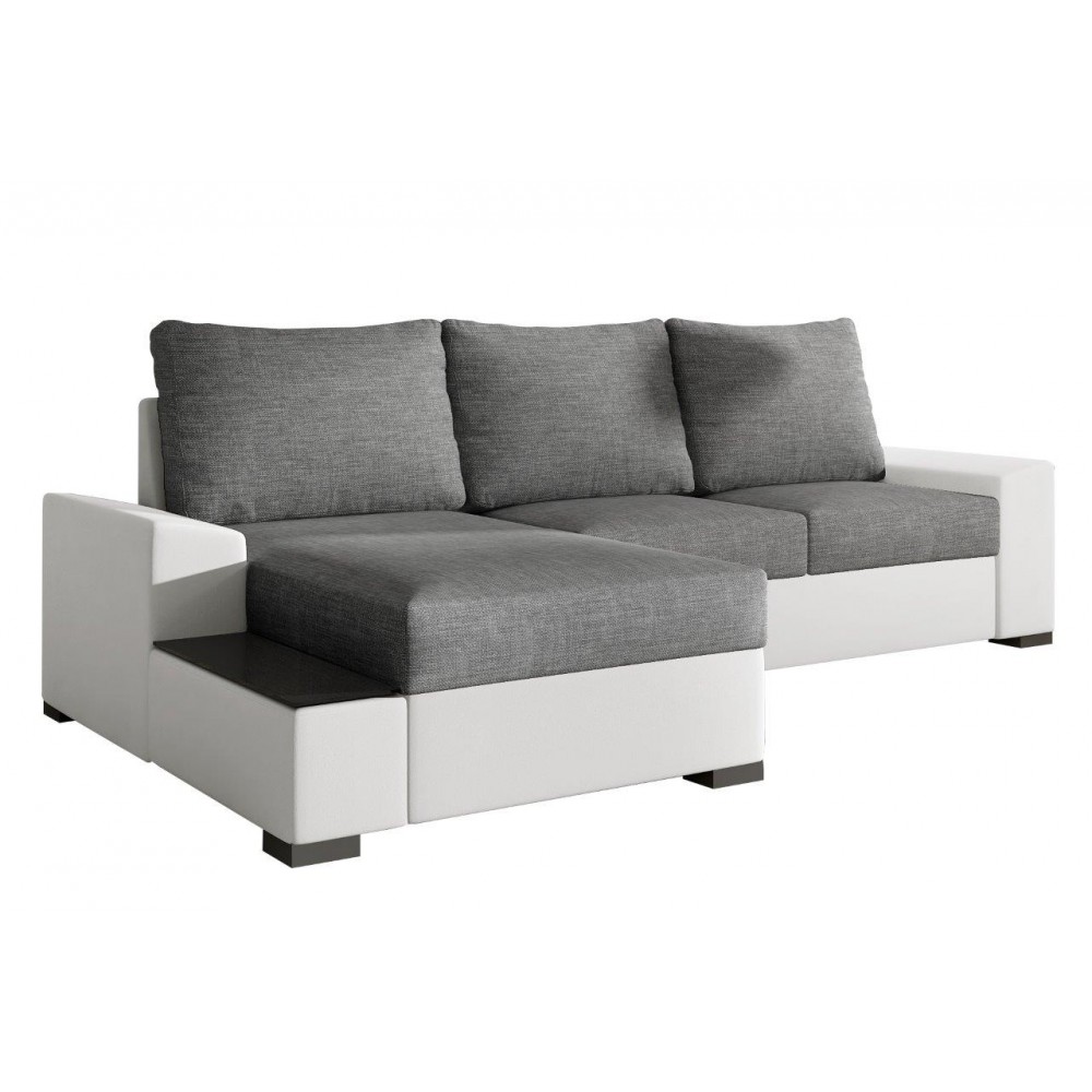 Γωνιακός καναπές Nero-Αριστερή-Λευκό - Ανθρακί